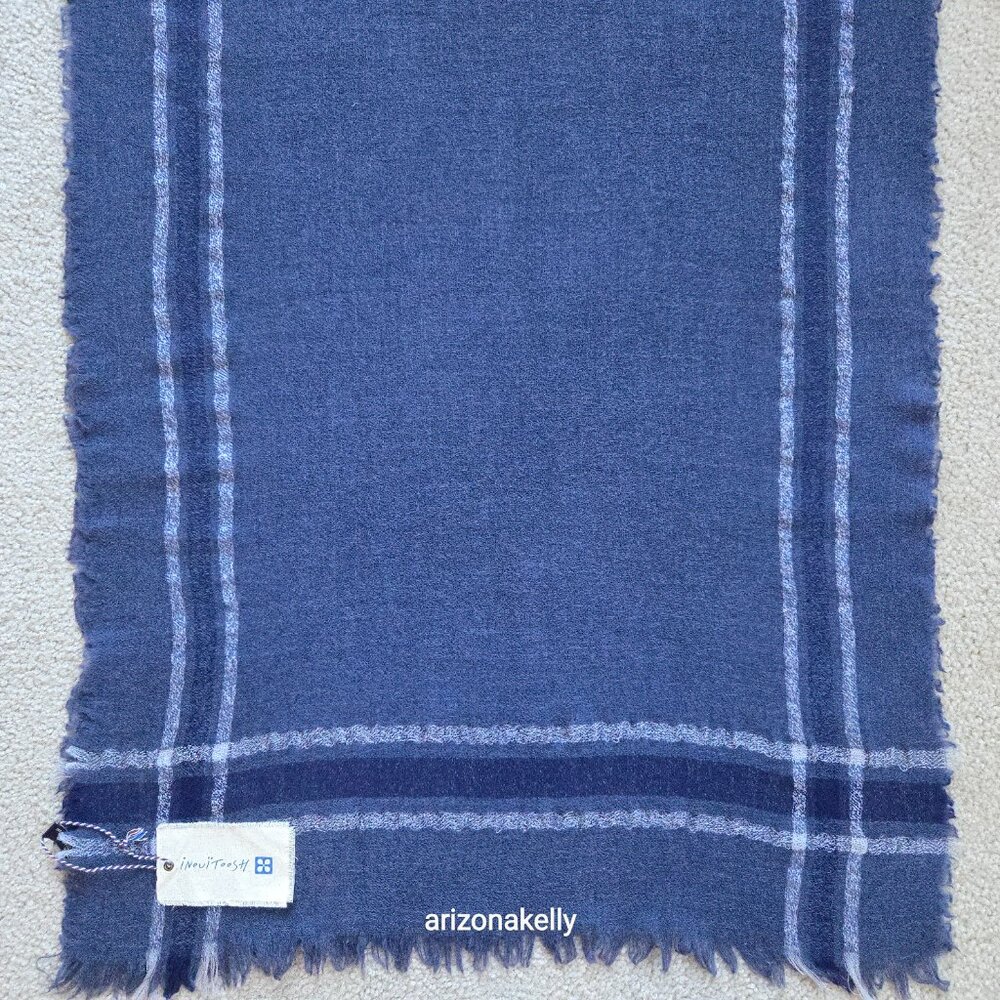 NWT Inouitoosh Wool Scarf Inoui Editions Blue White - Picture 10 of 16